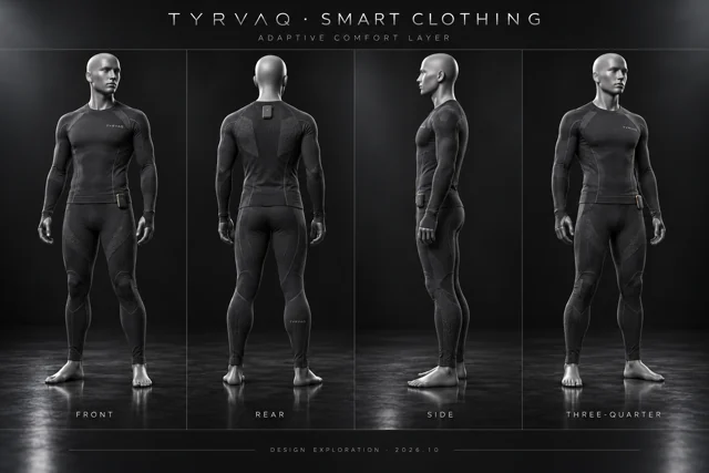SMART CLOTHING · front / rear / side / three-quarter